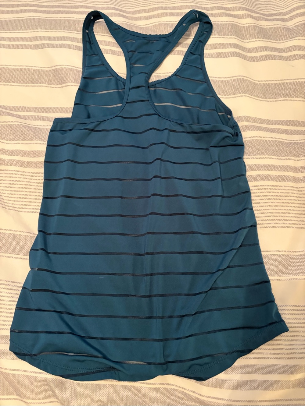 ZYIA Teal Striped Racerback Active Tank - Picture 3 of 3